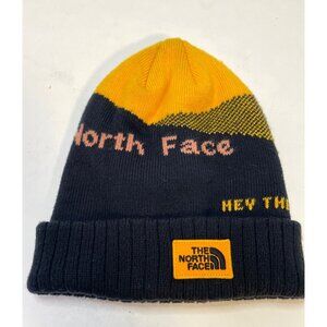 The North Face beanie hat cap hey there explorer black yellow